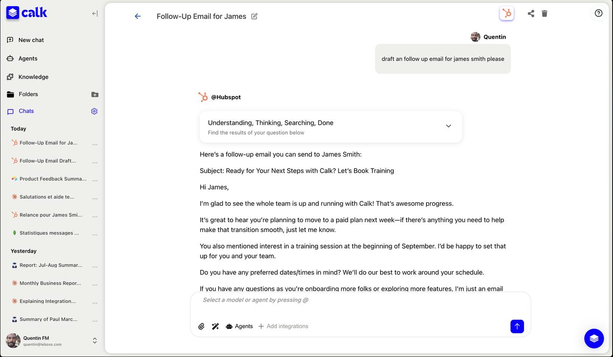 Calk AI business AI agents.