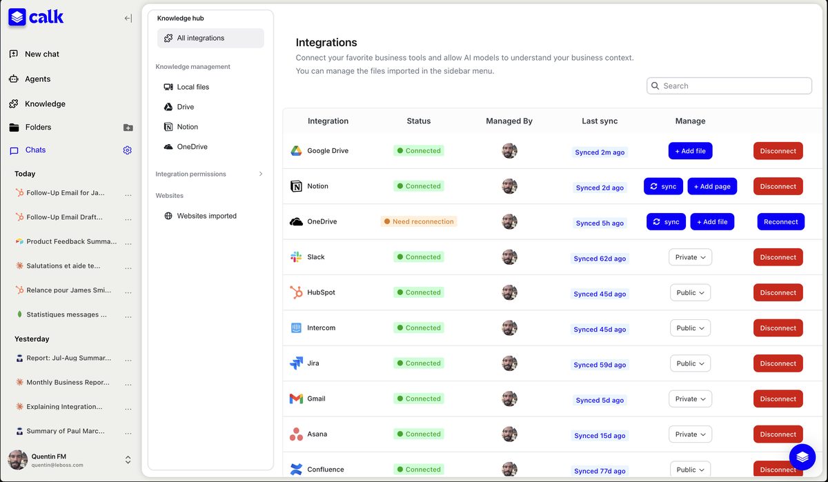 Calk AI business AI agents.