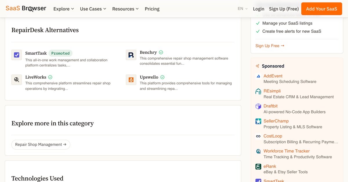 Discover SaaS Alternatives and Competitors in Seconds