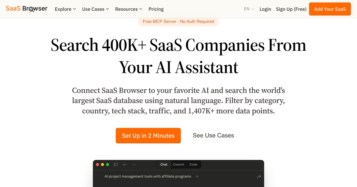 Search SaaS Browser from Your AI Assistant with MCP