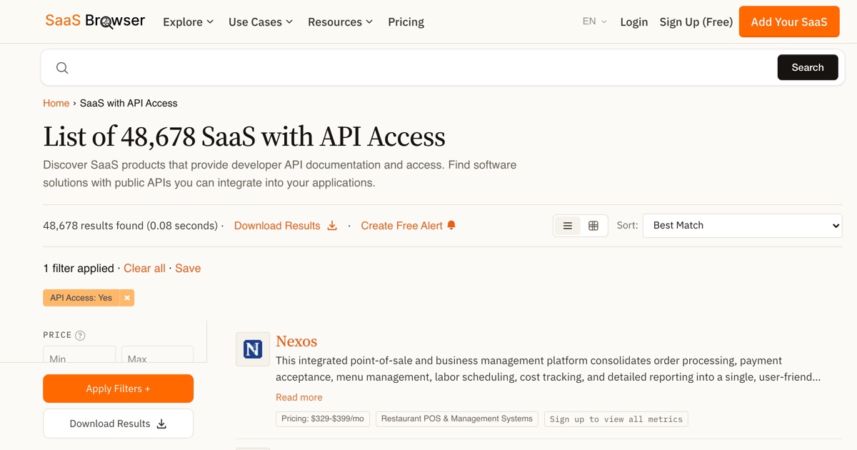 Save Your SaaS Searches with Saved Filters